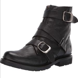 Frye Leather Vanessa Tanker Ankle Boots